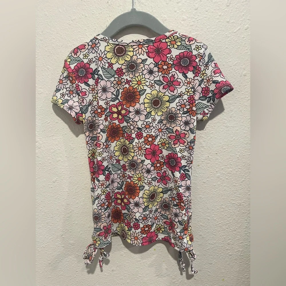 btween Kids Floral T-Shirt - Pink and Orange